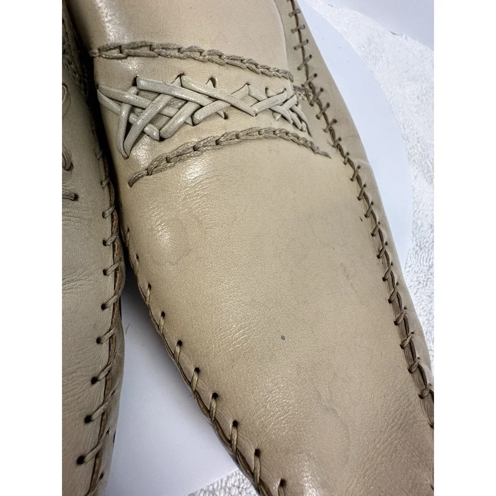 FLORSHEIM MEN'S TAN‎ WOVEN BRAIDED LEATHER LOAFERS SIZE 10.5D Vintage